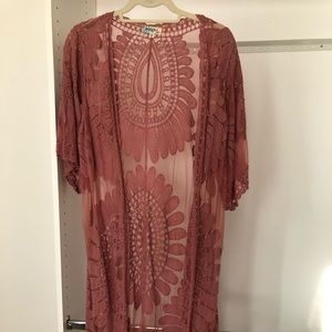Pink Lace Kimono Sz M